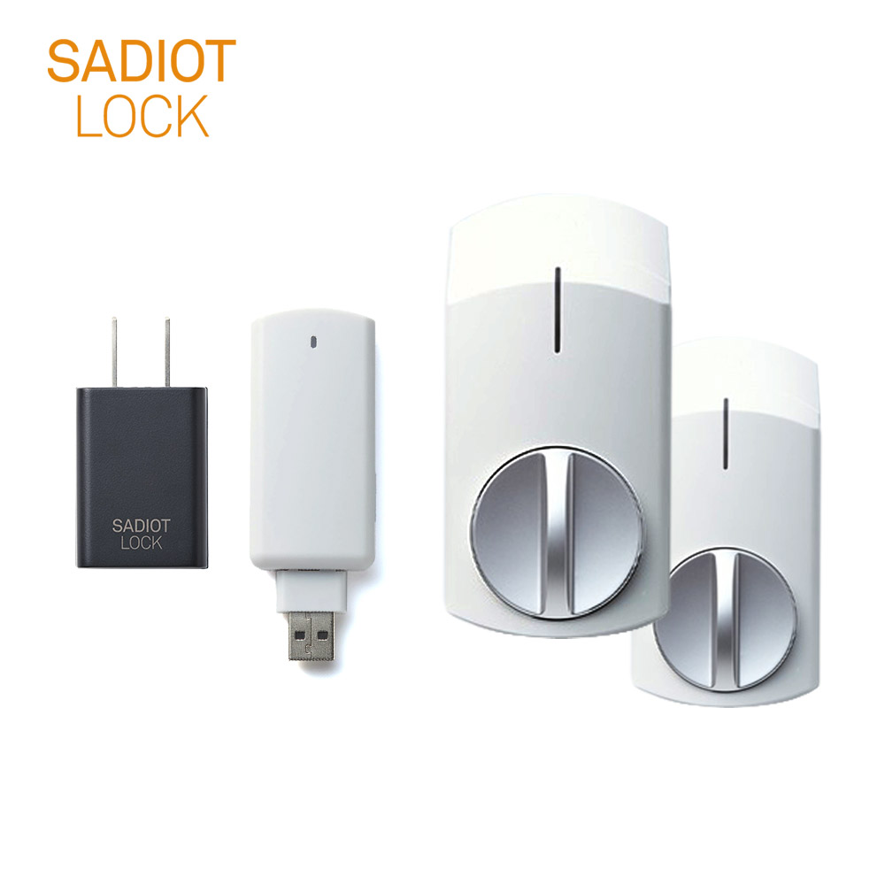 SADIOT LOCK スマートロック 本体(白×2台) + Hub(白×1個) + アダプター 