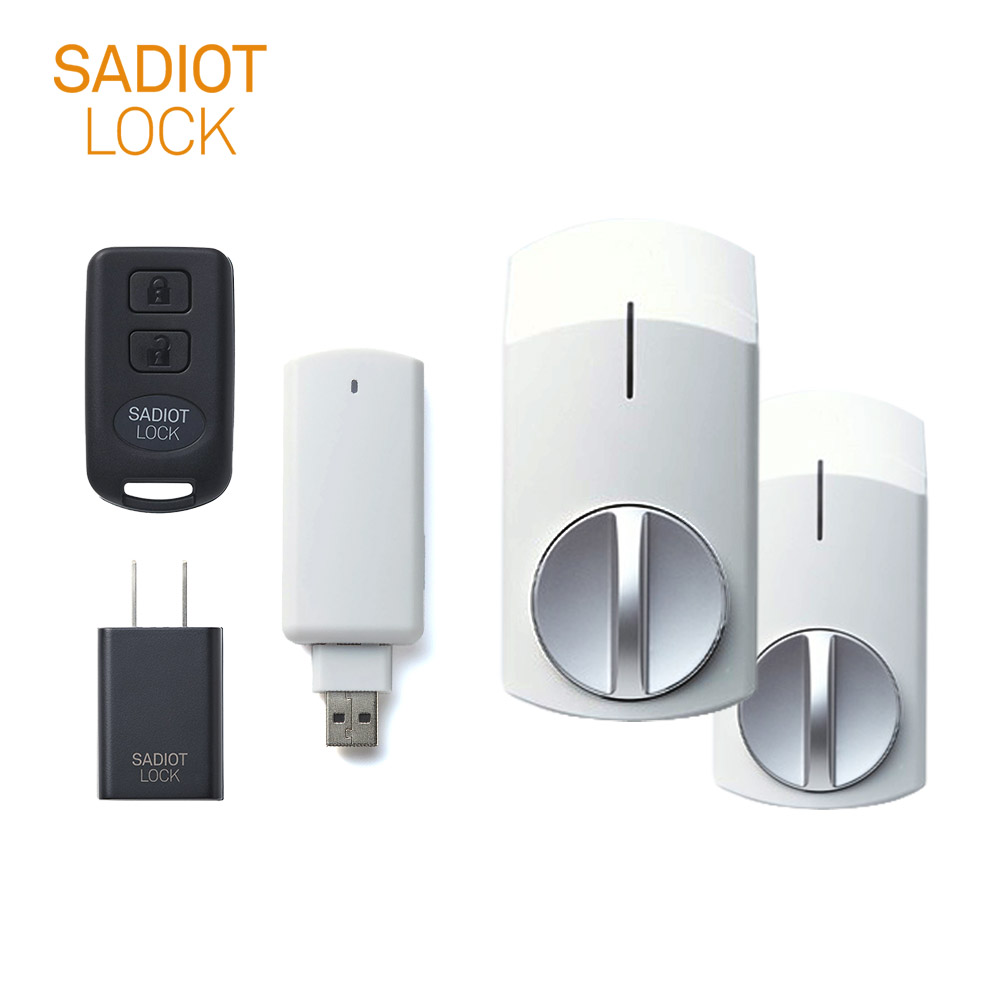 SADIOT LOCK スマートロック 本体(白×2台) + Hub(白×1個) + Key(1個) + アダプター(1個)【U-SHIN SHOWA サディオロック】