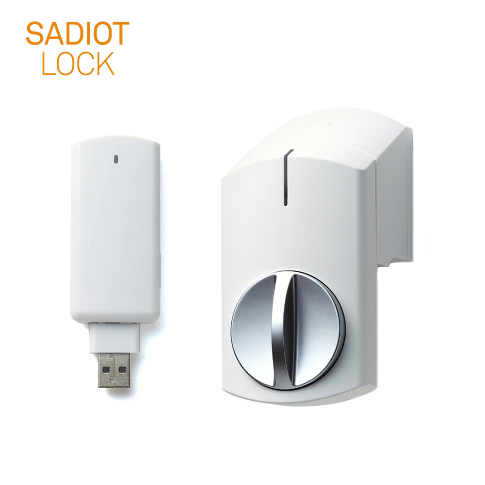 SADIOT LOCK スマートロック 本体(白×1台) + Hub(白×1個)【U-SHIN ...