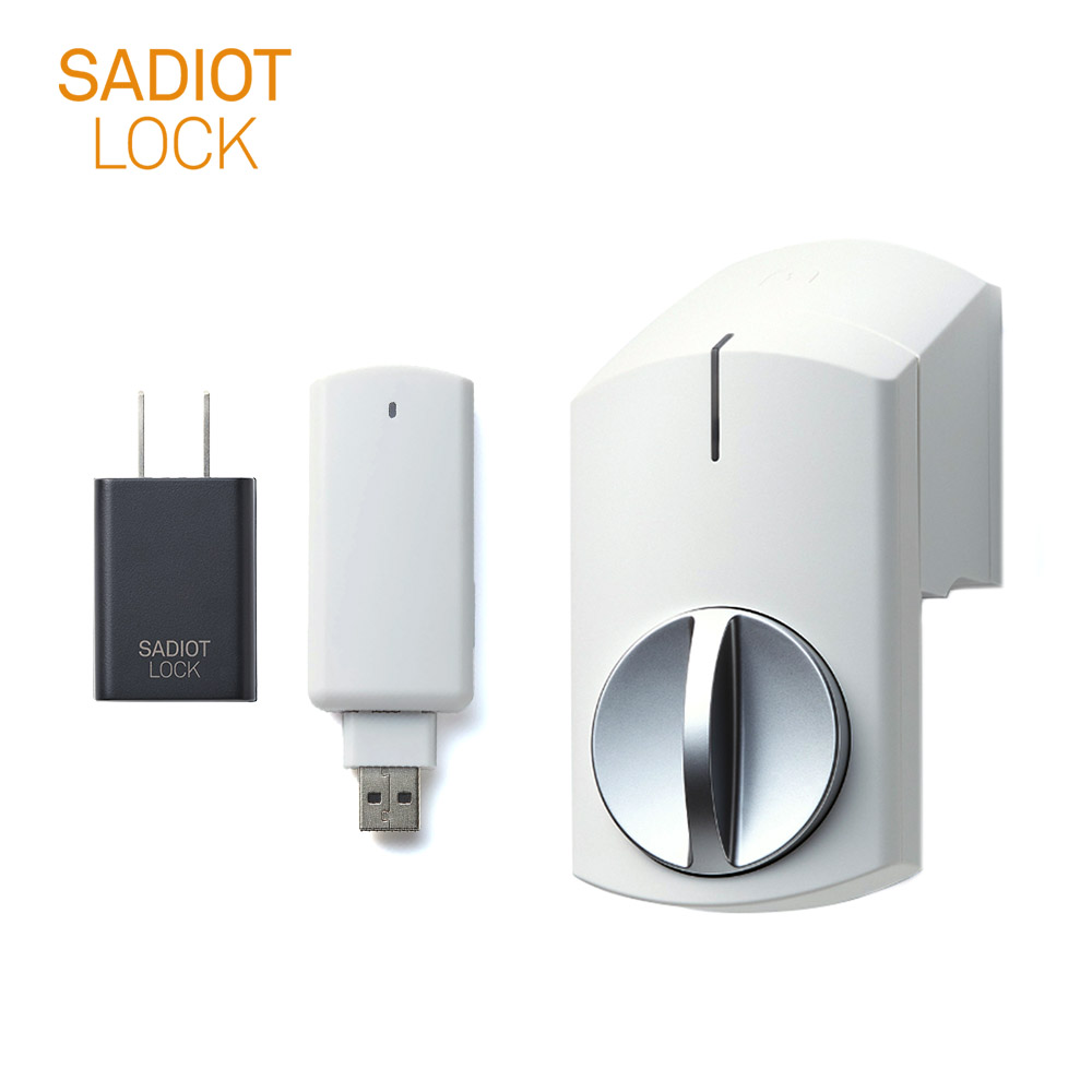 SADIOT LOCK スマートロック 本体(白×1台) + Hub(白×1個) + アダプター(1個)【U-SHIN SHOWA サディオロック】