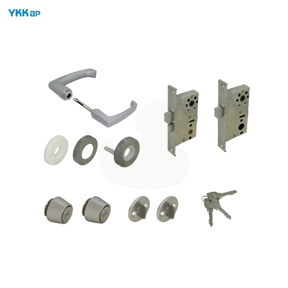 [2ロックセット] YKKap レバーハンドル錠セット J0494 DT30mm BS42mm キー3本付【左右兼用】【YKK 勝手口ドア DX ATD J-0494】【MIWA LZ U9】【2個同一】