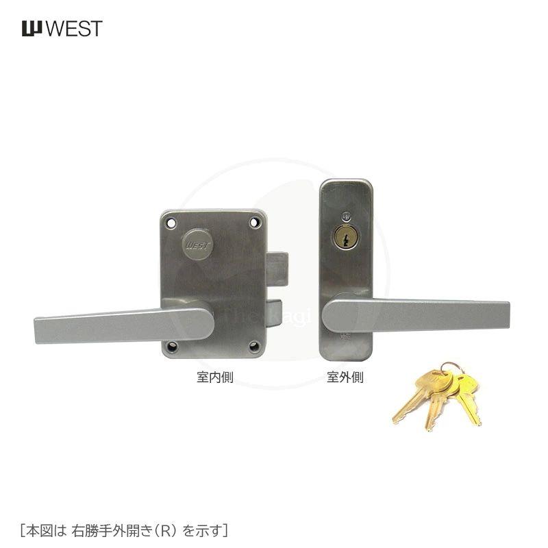 WEST アクト錠 レバーハンドル型 + 従来シリンダーセット キー3本付 対応扉厚36mm【ウエスト 7510 ナショナル住宅 PanaHome】【ギザキー】