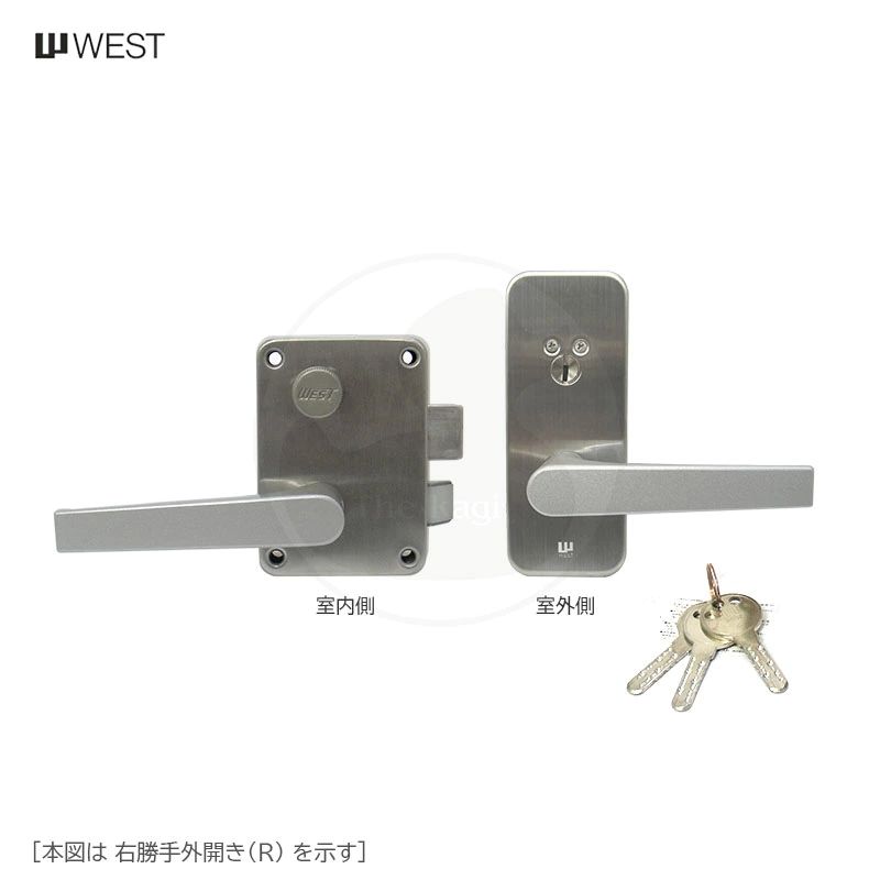 WEST アクト錠 レバーハンドル型 + 917シリンダーセット キー3本付 対応扉厚36mm【ウエスト 7510 ナショナル住宅 PanaHome】【ディンプルキー】