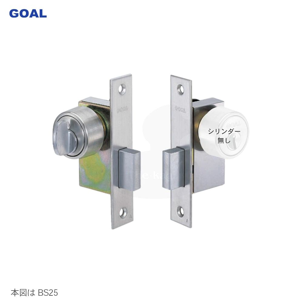 GOAL ケースロック型 本締錠 1502-3 内締り BS25mm キーなし 交換 取替え【バックセット25mm】【ゴール GOAL 1502】【ガラス戸 狭縦框 向け】