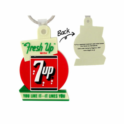 セブンアップ 2Dキーチェーン【7UP FCG-001 A:"Fresh Up" YOU LIKE IT...IT LIKES YOU】【キーホルダー キーリング】【雑貨 アクセサリー プレゼント】