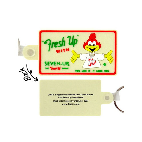 セブンアップ 2Dキーチェーン 角型【7UP FCG-002 D:"Fresh Up"】【キーホルダー キーリング】【雑貨 アクセサリー プレゼント】