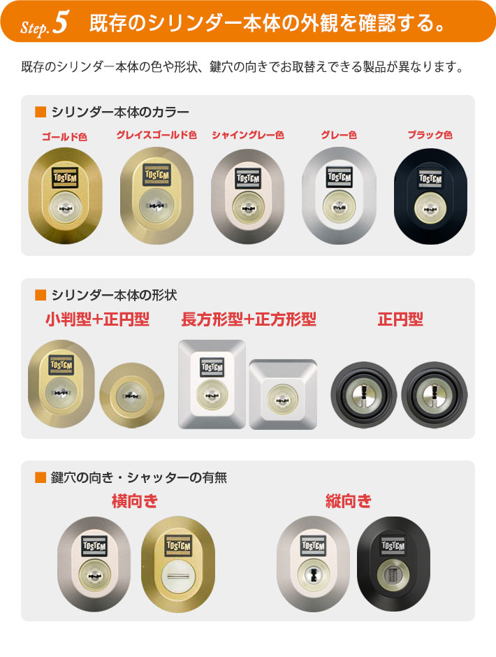 既存のシリンダー本体の外観を確認する